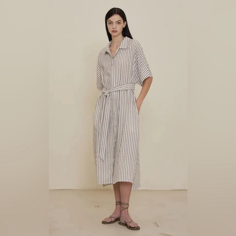 grade and gather striped dress